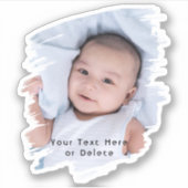 ブラシストローク&シンプルタイポグラフィかわいいフォトビニル シール (正面)