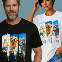 ブラシストローク ペットの夏の楽しみ ビーチクルーカスタム Tシャツ