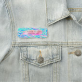 ブラシストローク、ホログラフィカラフルッグラデーションク 名札 (インサイチュ)