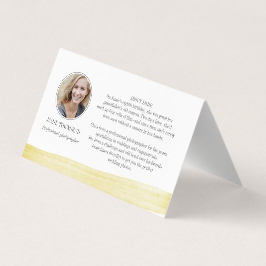 ブラシストローク-写真のプロフェッショナルのカメラマン 名刺 (裏面)