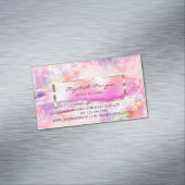 ブラシストローク、金ゴールドフレームホログラフィカラフルック マグネット名刺 (インサイチュ)