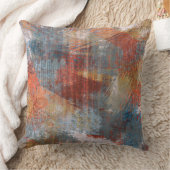 ブラシストローク(Brush Strokes)テクスチャ抽象芸術パターン(赤) クッション (ブランケット)