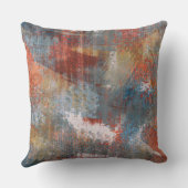 ブラシストローク(Brush Strokes)テクスチャ抽象芸術パターン(赤) クッション (裏面)