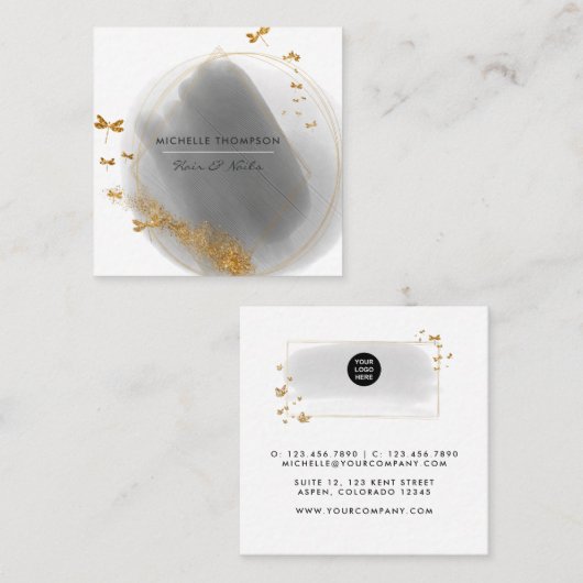 ブラシストロープドードルスクウェア名刺 スクエア名刺 (正面/裏面)