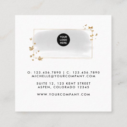 ブラシストロープドードルスクウェア名刺 スクエア名刺 (裏面)