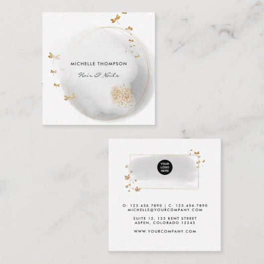 ブラシストロープドードルスクウェア名刺 スクエア名刺 (正面/裏面)