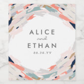 ブラシストロ結婚ーク ワインラベル (シングルラベル)