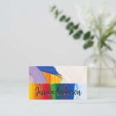 ブラシストロ芸術的ークの背景 名刺 (スタンド正面)