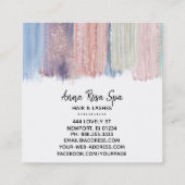 *~*ブラシスプラッシュストライプ金ゴールドグリッターバラ芽 スクエア名刺 (裏面)