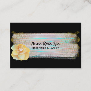 *~*ブラシスプラッシュストライプ金ゴールドグリッター抽象芸術 名刺