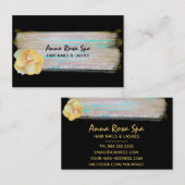 *~*ブラシスプラッシュストライプ金ゴールドグリッター抽象芸術 名刺 (正面/裏面)