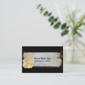 *~*ブラシスプラッシュストライプ金ゴールドグリッター抽象芸術 名刺 (スタンド正面)