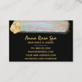 *~*ブラシスプラッシュストライプ金ゴールドグリッター抽象芸術 名刺 (裏面)