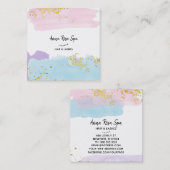 *~*ブラシスプラッシュパステル金ゴールドグリッターバラ芽  スクエア名刺 (正面/裏面)