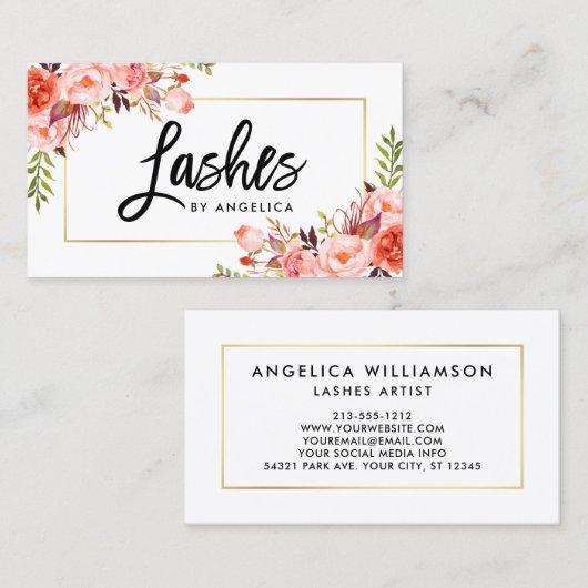 ブラシスモダンクリプトサンゴフローラの点滅 名刺 (正面/裏面)