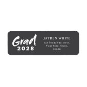 ブラシスモダンクリプト写真の卒業アドレス ラベル (正面)