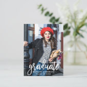 ブラシスモダンクリプト写真の卒業発表 インビテーションポストカード (スタンド正面)