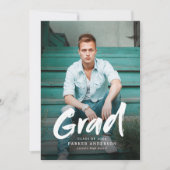 ブラシスモダンクリプト写真の卒業発表 招待状 (正面)