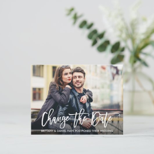 ブラシスモダンクリプト写真の日付の変更 ポストカード (スタンド正面)