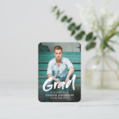 ブラシスモダンクリプト写真卒業招待状 エンクロージャーカード (スタンド正面)