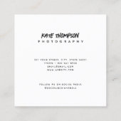 ブラシスモダンクリプト写真QRコードソーシャルメディア スクエア名刺 (裏面)