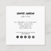 ブラシスモダンクリプト写真QRコードソーシャルメディア スクエア名刺 (裏面)