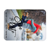 ブラシスモダンクリプト日付のフォト婚約の保存 マグネット (横)