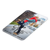 ブラシスモダンクリプト日付のフォト婚約の保存 マグネット (左側)