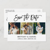 ブラシスモダンクリプト日付3写真の保存 案内ポストカード (正面/裏面)