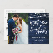 ブラシス素朴クリプト青い木の愛感謝していの結婚s ポストカード (正面/裏面)