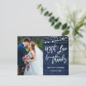 ブラシス素朴クリプト青い木の愛感謝していの結婚s ポストカード (スタンド正面)