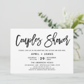 ブラシタイポグラフィカップルシャワー招待状 招待状 (スタンド正面)