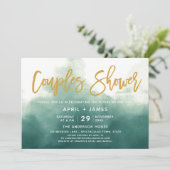 ブラシタイポグラフィカップルシャワー招待状 招待状 (スタンド正面)