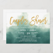 ブラシタイポグラフィカップルシャワー招待状 招待状 (正面/裏面)