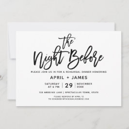 ブラシタイポグラフィリハーサルディナー招待状 招待状