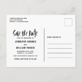 ブラシタイポグラフィ写真日付はがきを保存 案内ポストカード (裏面)