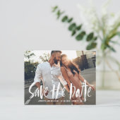 ブラシタイポグラフィ写真日付はがきを保存 案内ポストカード (スタンド正面)