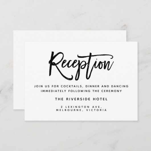 ブラシタイポグラフィ結婚式 招待状 (正面/裏面)