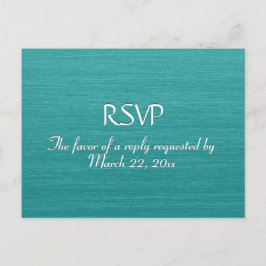 ブラシティール(緑がかった色)ブルーメニューRSVP インビテーションポストカード