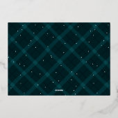 ブラシティール(緑がかった色)プレイドメリークリスマスノンフォト 箔シーズンカード (裏面)