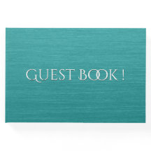 ブラシティール（緑がかった色）wホワイト文字ゲストブック