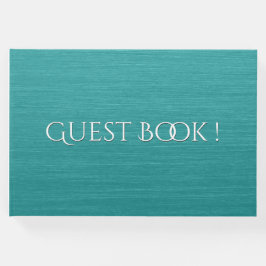 ブラシティール（緑がかった色）wホワイト文字ゲストブック ゲストブック