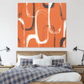 ブラシテクスチャ：シームレスなオレンジ色の背景 キャンバスプリント (インサイチュ (寝室))