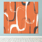 ブラシテクスチャ：シームレスなオレンジ色の背景 キャンバスプリント (インサイチュ (ウッドフロア))