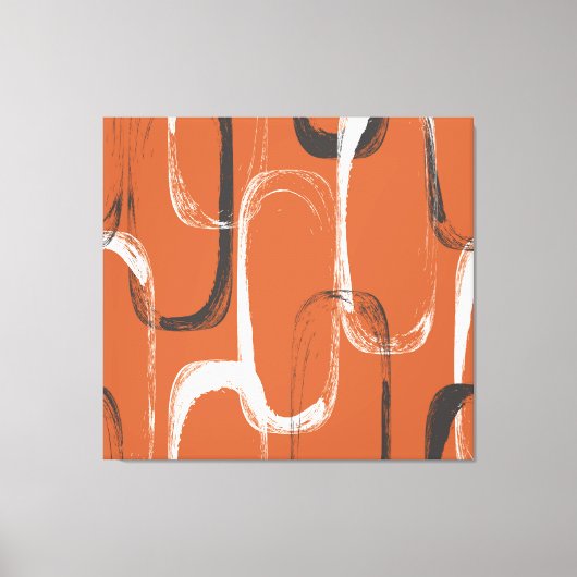 ブラシテクスチャ：シームレスなオレンジ色の背景 キャンバスプリント (正面)
