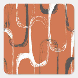 ブラシテクスチャ：シームレスなオレンジ色の背景 スクエアシール