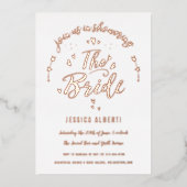 ブラシハートおもしろいブライダルシャワーバラ 箔招待状 (正面)