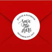 ブラシパーソナライズされたレターウェディング日付を保存 ラウンドシール