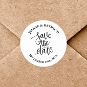 ブラシパーソナライズされたレターウェディング日付を保存 ラウンドシール