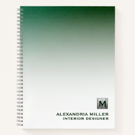 ブラシパーソナライズされた付きシルバーモノグラムスパイラル ノートブック